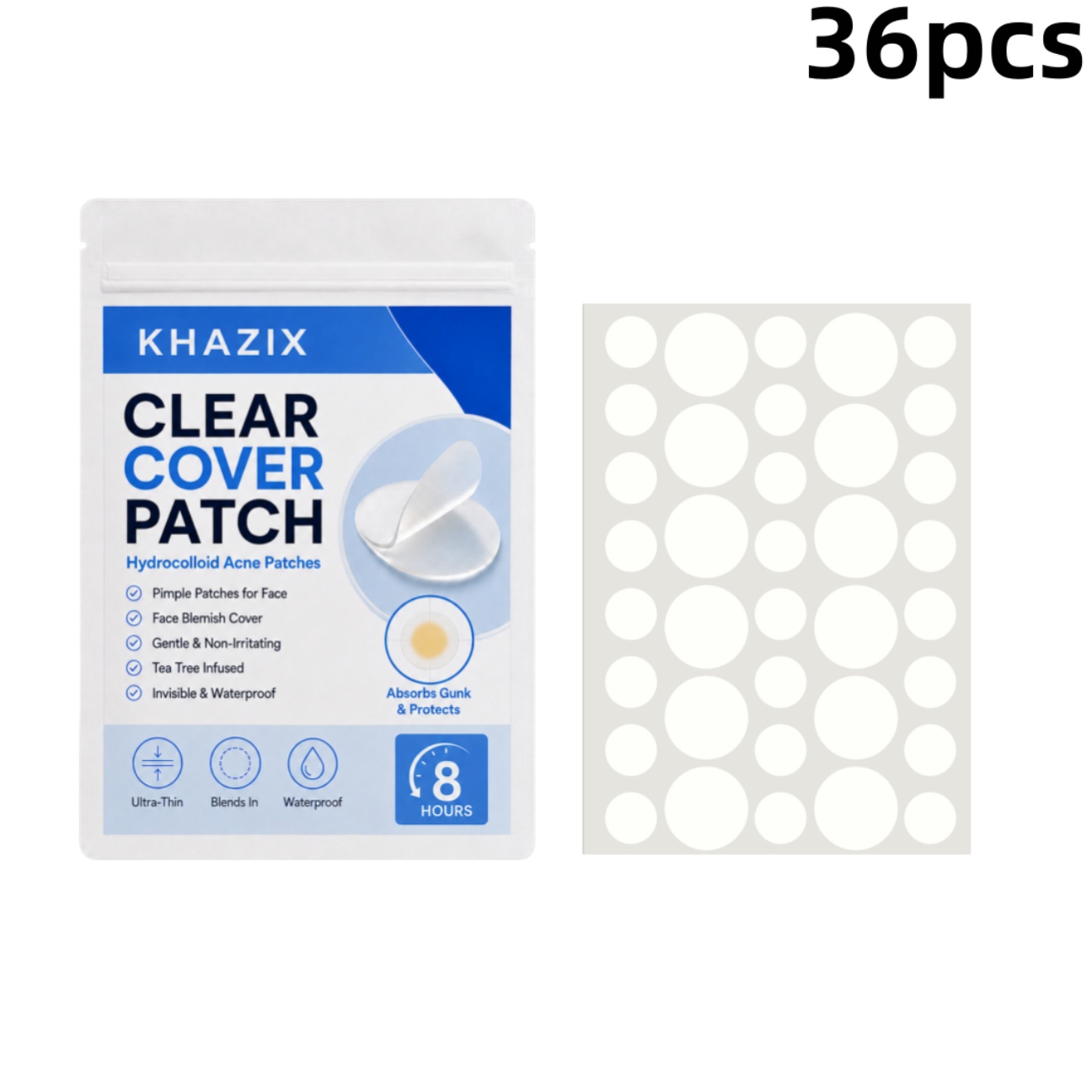 Hydrocolloid Pimple Patch - 36 adet Şeffaf Sivilce Yamaları Hidrokolloid