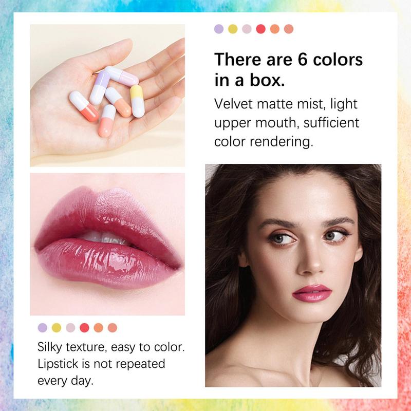 Mini ruj seti 6pcsWaterproof k - Matte Velvet Lip Tint Long Lasting incelemesi ve fiyatı