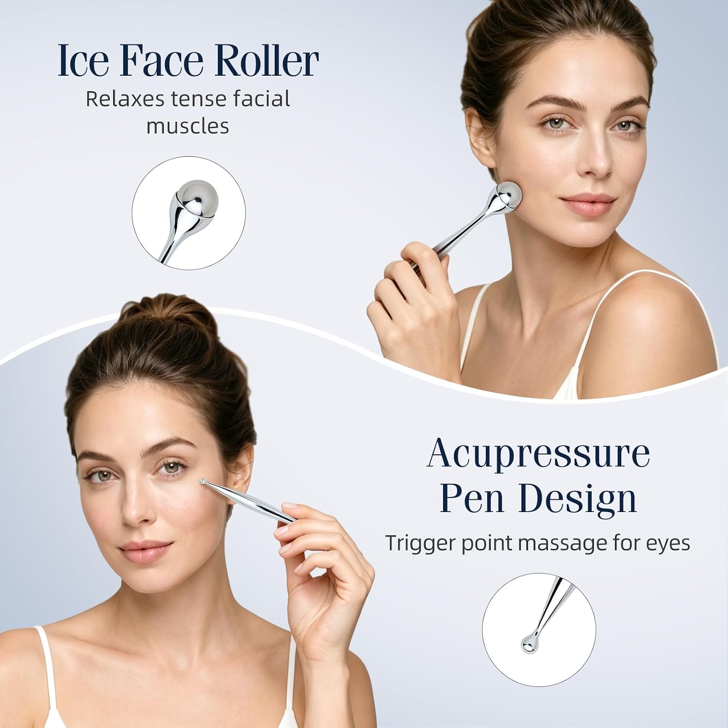 Metal yüz masaj aleti göz masa - Face Ice Roller Puffiness incelemesi ve fiyatı