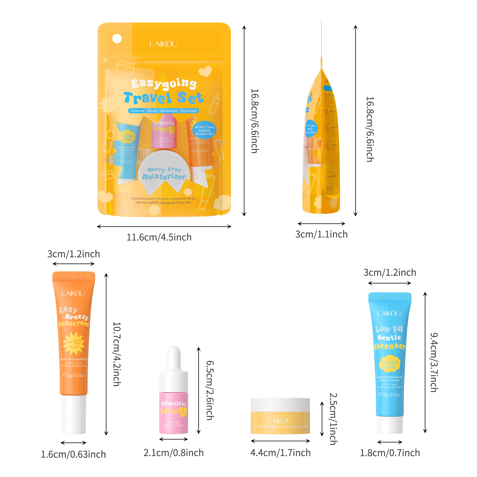 4 ADET Laikou Seramid Seyahat  - Hyaluronic Acid Facial Serum incelemesi ve fiyatı