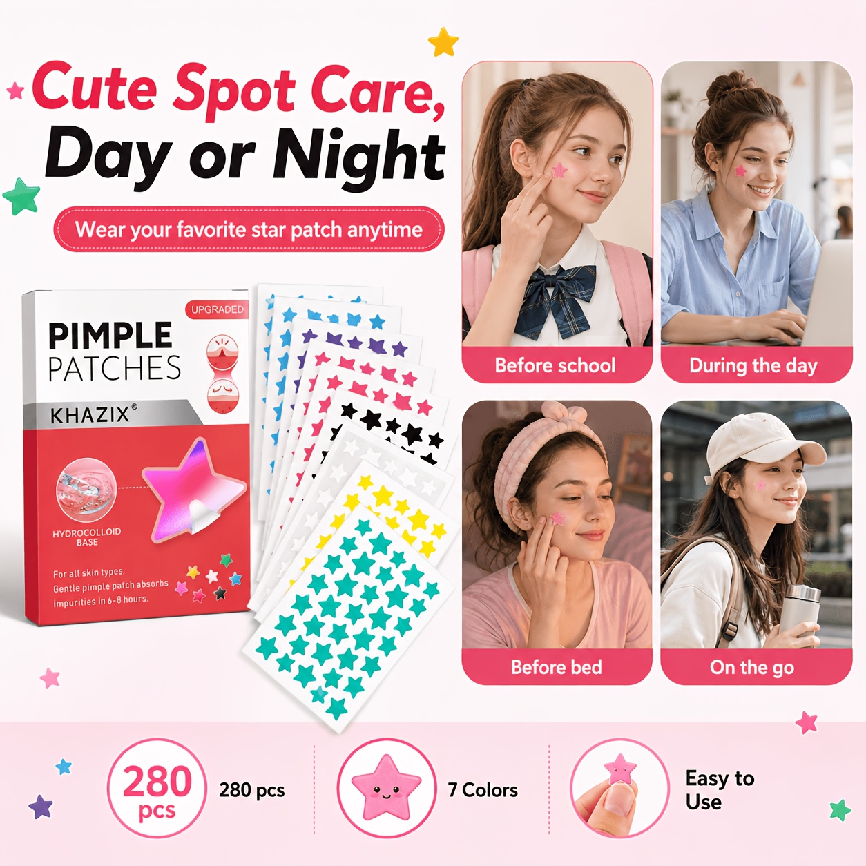 280 adet Yıldız Şeklinde Sivil - Hydrocolloid Pimple Patch incelemesi ve fiyatı